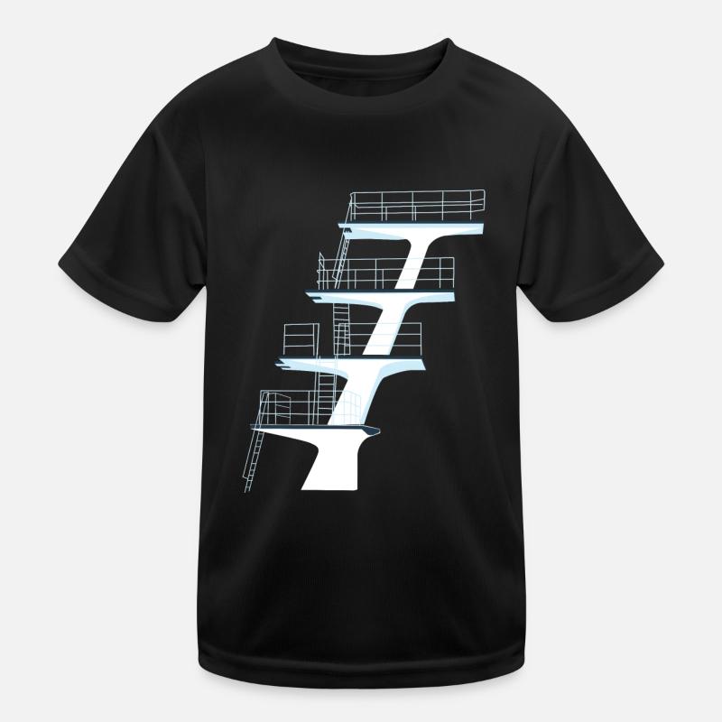 diving tower outdoor pool Kids Functional T-Shirt