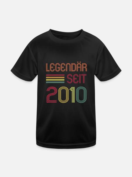 Legendär seit 2010 Geburtstag Kinder Geschenk - Kinder Funktions-T-Shirt - Schwarz - Vorne