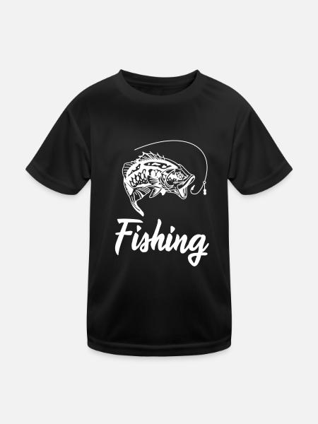 Fishing Fishing Fish Fisherman - Kids Functional T-Shirt - black - Front