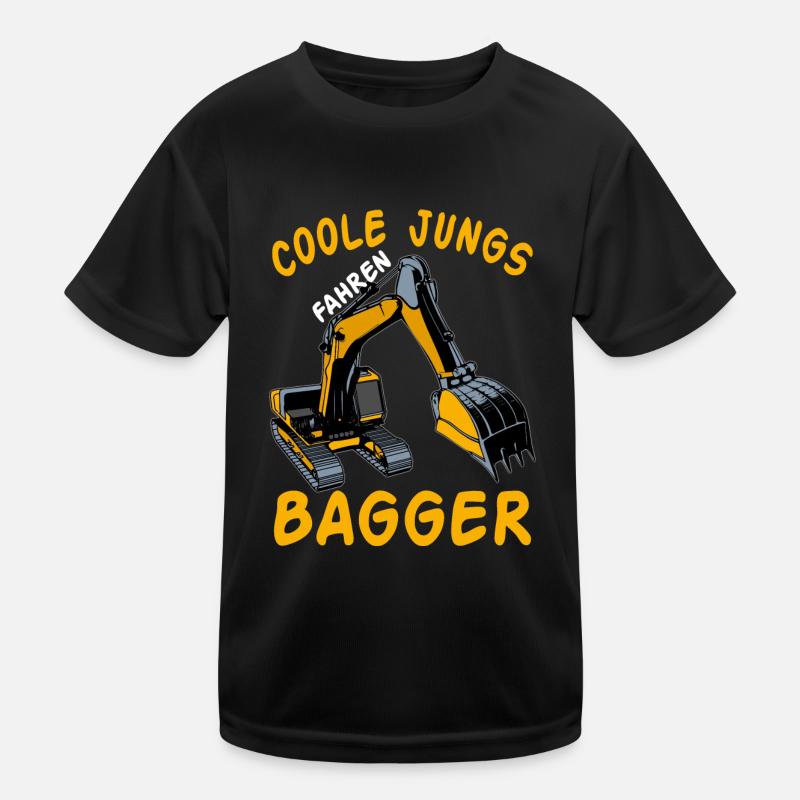 Kinder Bagger Baggerfahrer Baggerführer Baustelle Kinder Funktions-T-Shirt