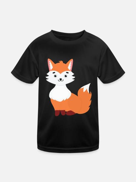 Fuchs - Kinder Funktions-T-Shirt - Schwarz