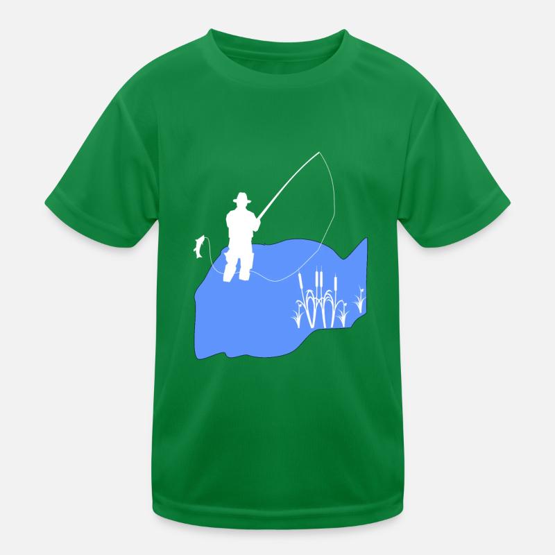 Fischen Fischer See Kinder Funktions-T-Shirt