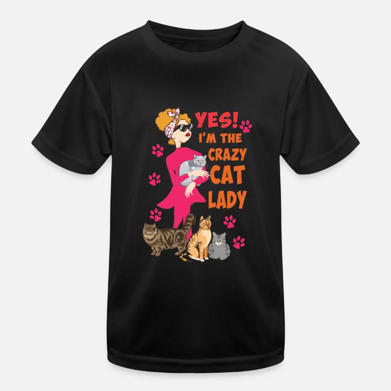 Crazy Cat Lady Cat Mom Gift Idea Kids Functional T-Shirt