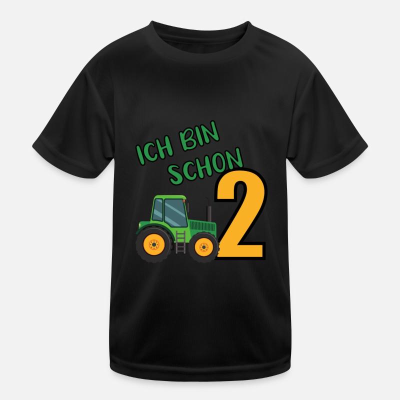 Traktor Trecker ich bin schon 2 Geburtstag Design Kinder Funktions-T-Shirt
