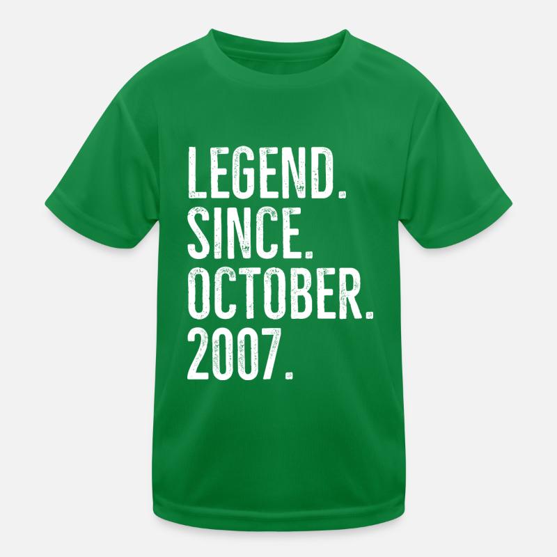Legend Since October 2007 Kids Functional T-Shirt