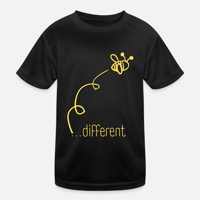 Bee Different - Sei anders! Statement Design Kinder Funktions-T-Shirt