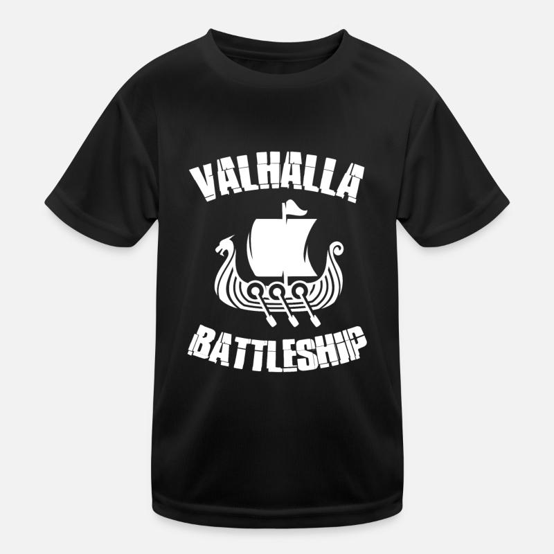 Valhalla Battleship Wikingerboot Kinder Funktions-T-Shirt