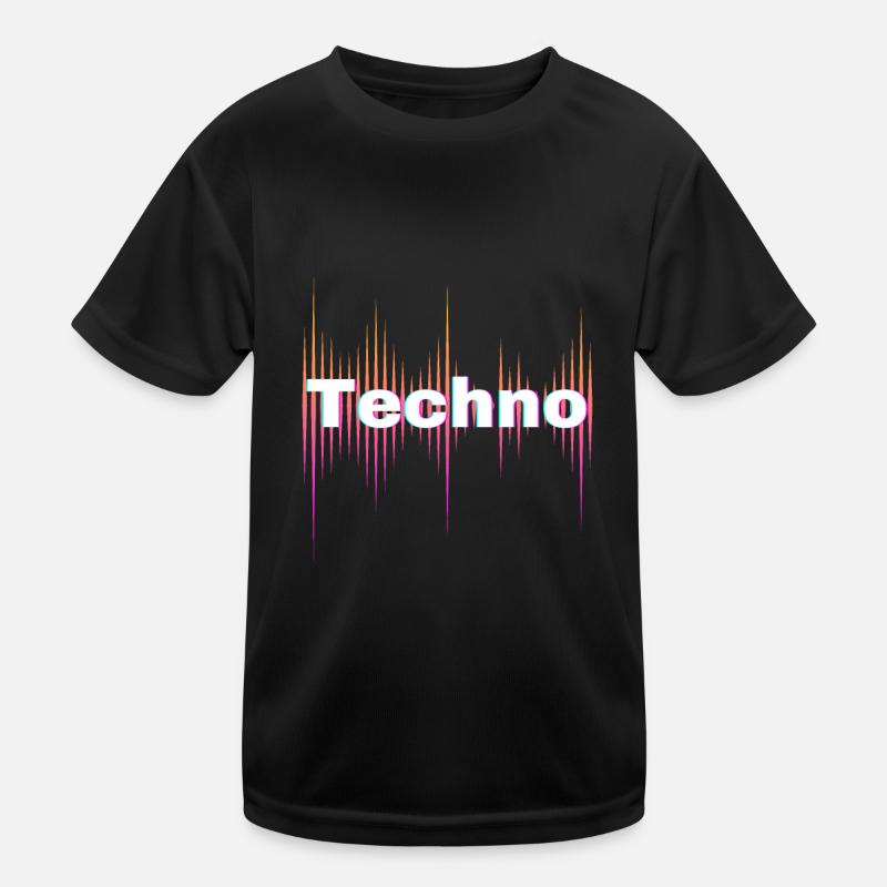 Techno - Kinder Funktions-T-Shirt - Schwarz