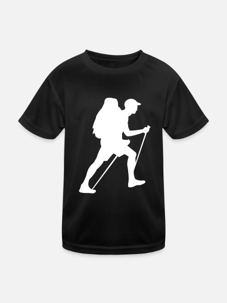 Wandern | Wanderer - Kinder Funktions-T-Shirt - Schwarz - Vorne