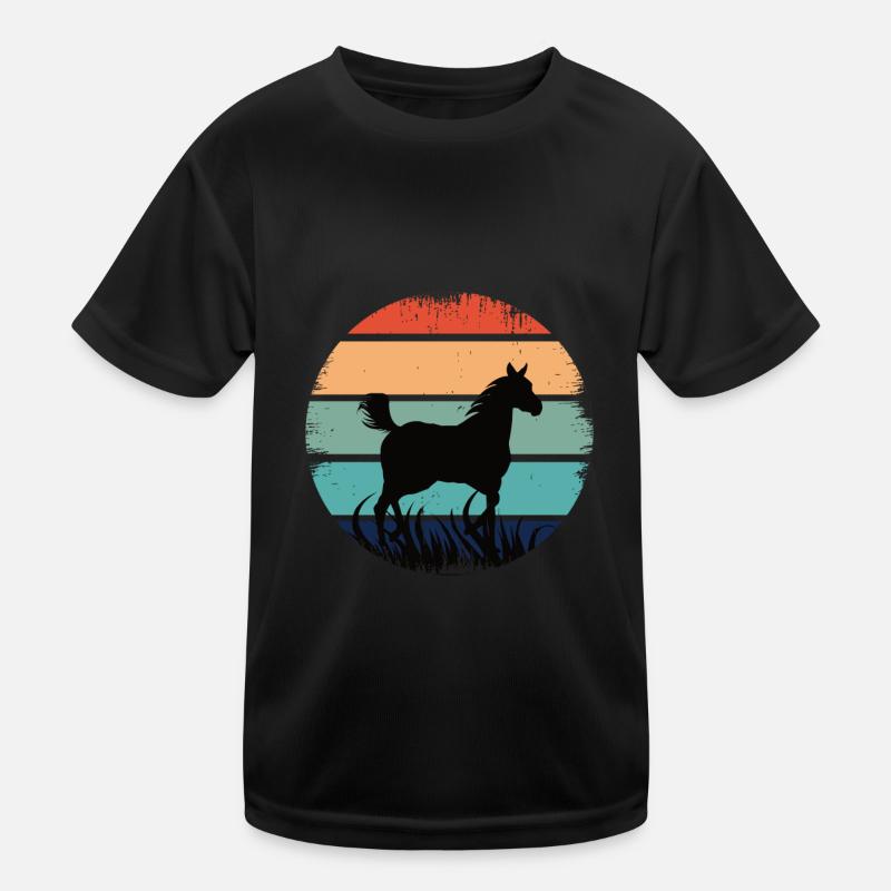 Pferde Retro Vintage Kinder Funktions-T-Shirt