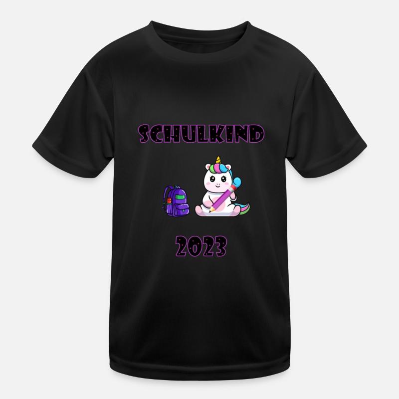 Schulkind 2023 - Einhorn Mädchen - Erster Schultag Kinder Funktions-T-Shirt