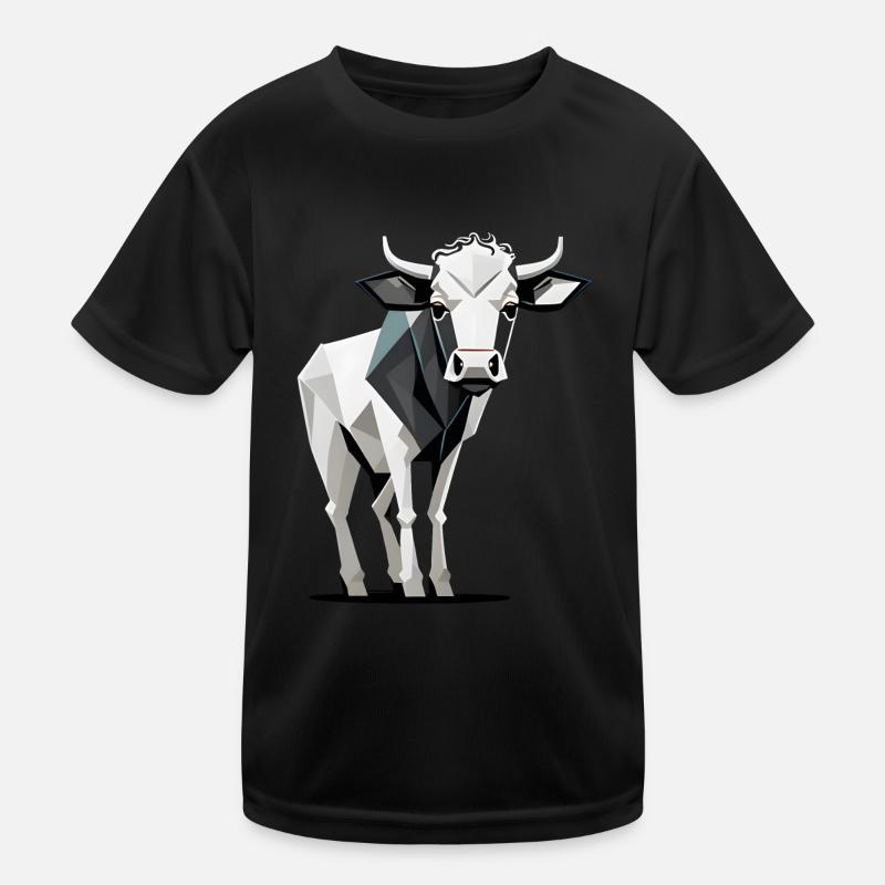 Minimalistic Cow Kids Functional T-Shirt
