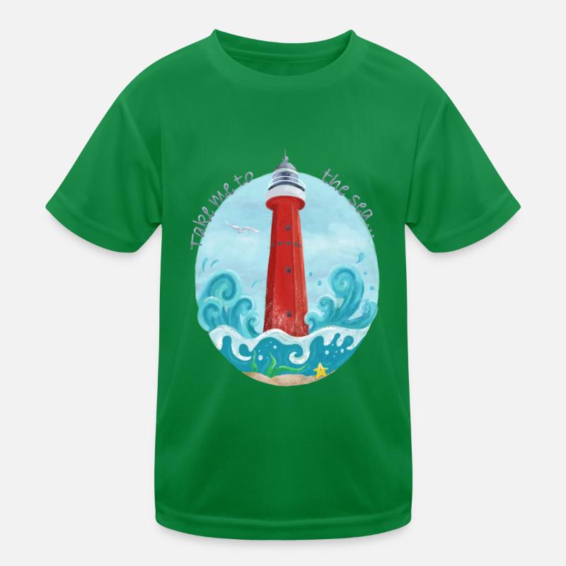 Lighthouse. Sea. Sea Holidays Kids Functional T-Shirt