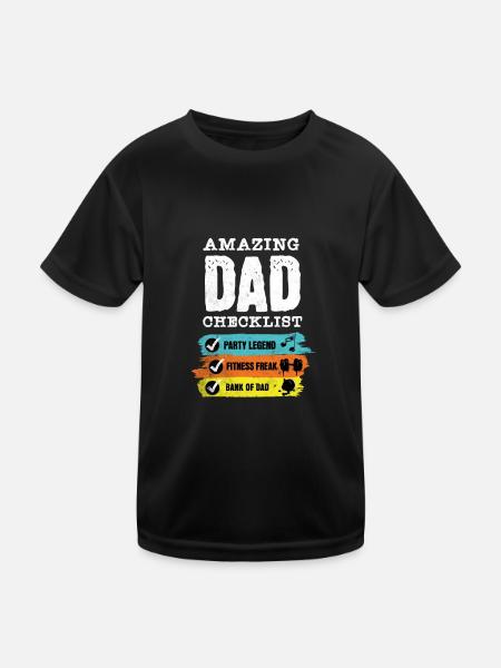 Awesome Dad Checklist - Kids Functional T-Shirt - black - Front
