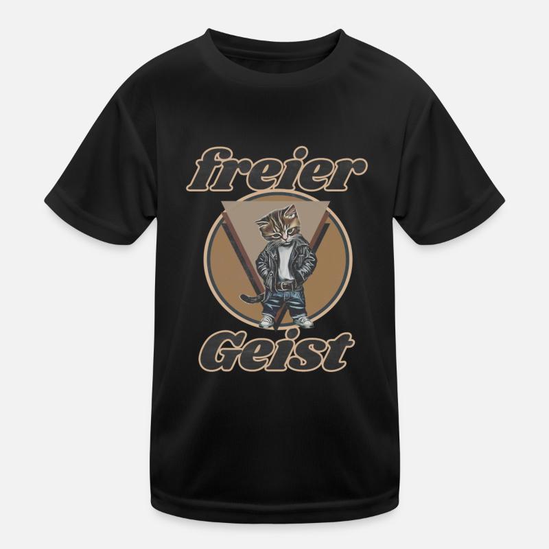 Freier Geist. Wie eine Katze. Kinder Funktions-T-Shirt