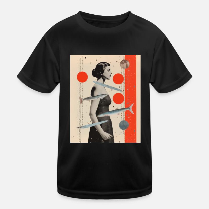 Poissons collage art astrologie T-shirt sport Enfant