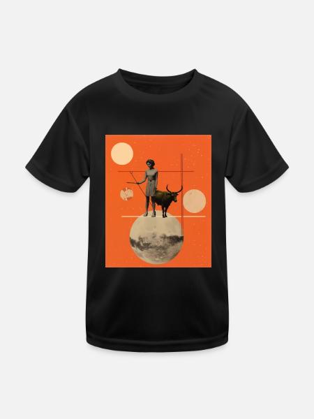 Sagittarius collage art astrology - Kids Functional T-Shirt - black - Front