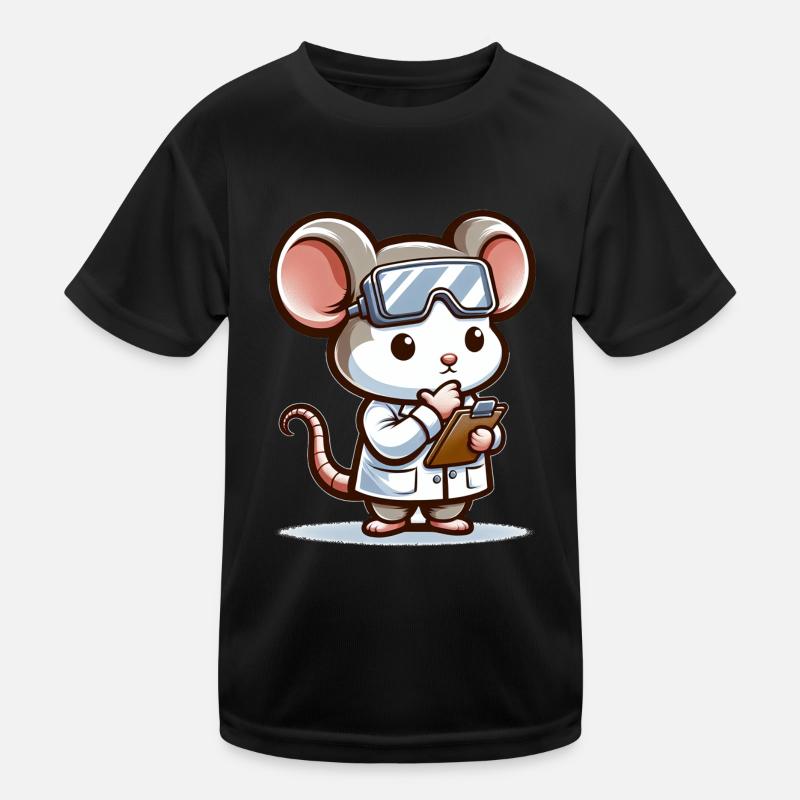 Cute Mouse Scientist Kinder Funktions-T-Shirt