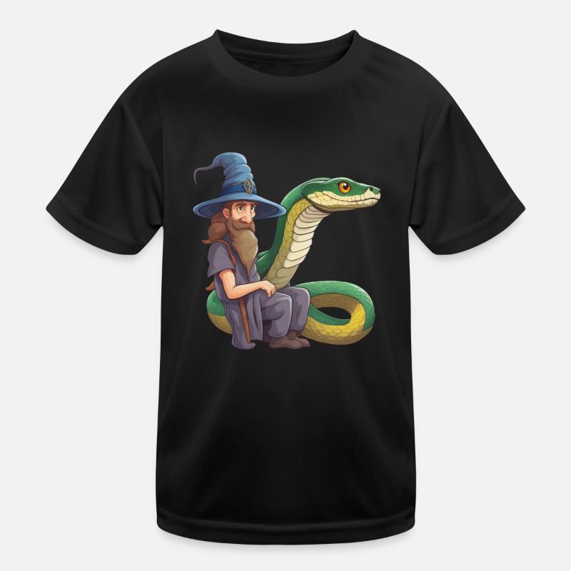 Zauberer Schlange Anakonda snake Natter Boa Python Kinder Funktions-T-Shirt