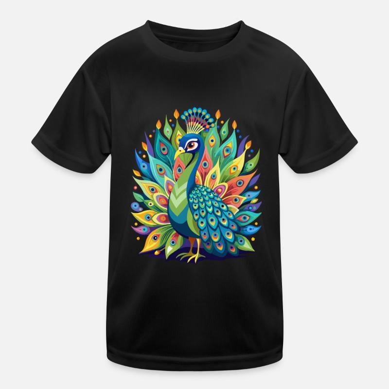 Peacock Magic Kids Functional T-Shirt
