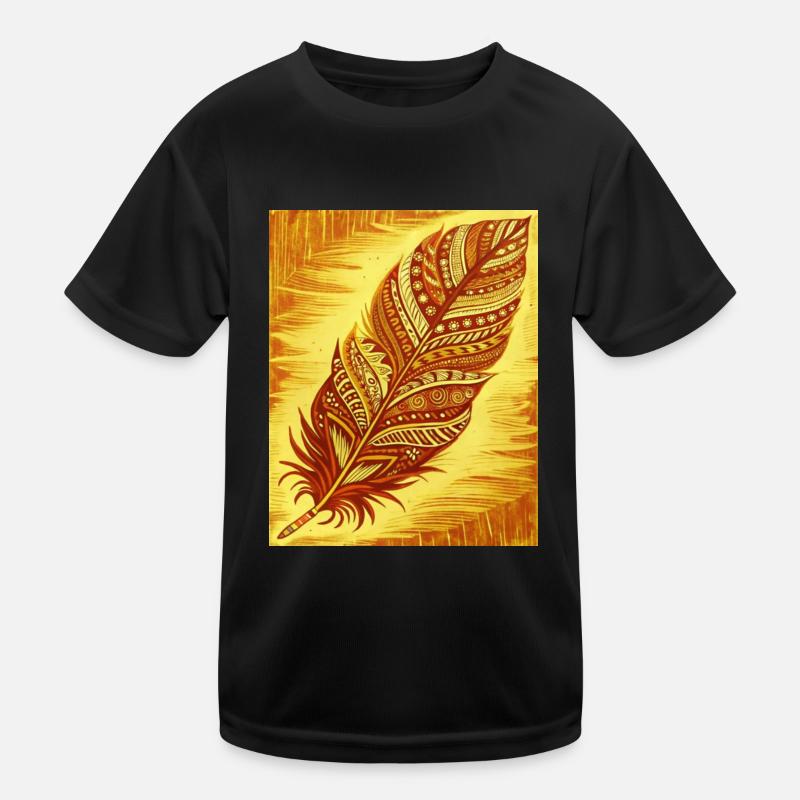 a feather with intricate patterns and colors Kids Functional T-Shirt
