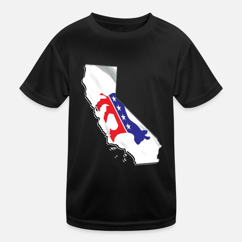 Democrat Flag in California State Map Kids Functional T-Shirt