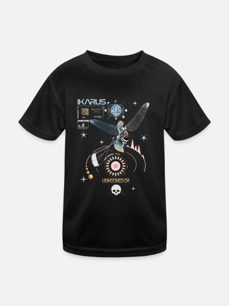 BigAir Ikarus Kitesurfer - Kinder Funktions-T-Shirt - Schwarz