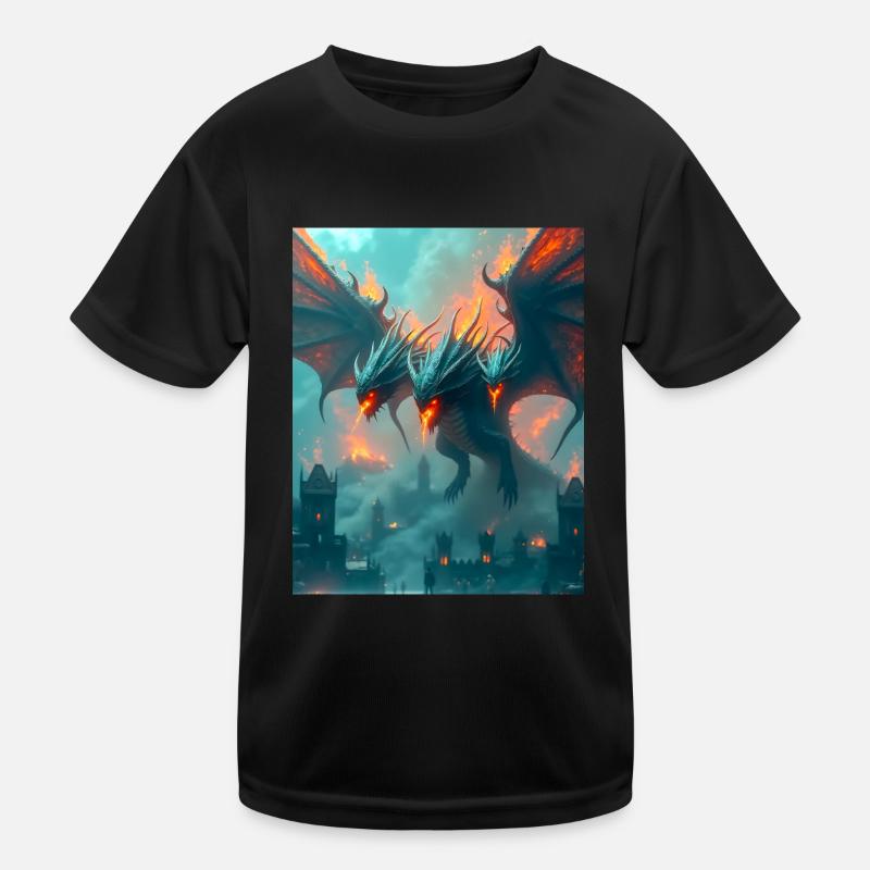 Zmey Gorynych, Slavic three-headed fire-breathing Kids Functional T-Shirt