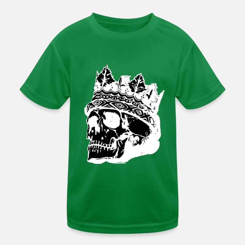 Totenkopf mit Krone Kinder Funktions-T-Shirt