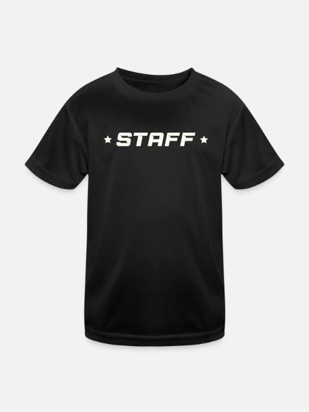 Staff - Kinder Funktions-T-Shirt - Schwarz - Vorne