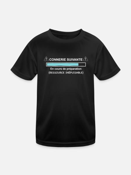 Connerie suivante en téléchargement - T-shirt sport Enfant - noir - Devant