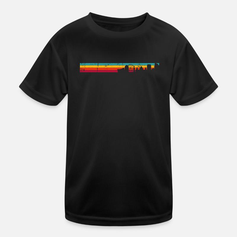 Regenbogen Skyline Silhouette Kinder Funktions-T-Shirt