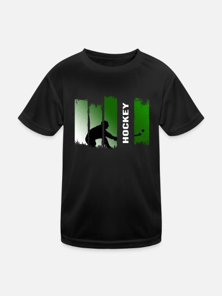 Hockey Feldhockey Kunstrasen-Legende Hockeyverein - Kinder Funktions-T-Shirt - Schwarz - Vorne