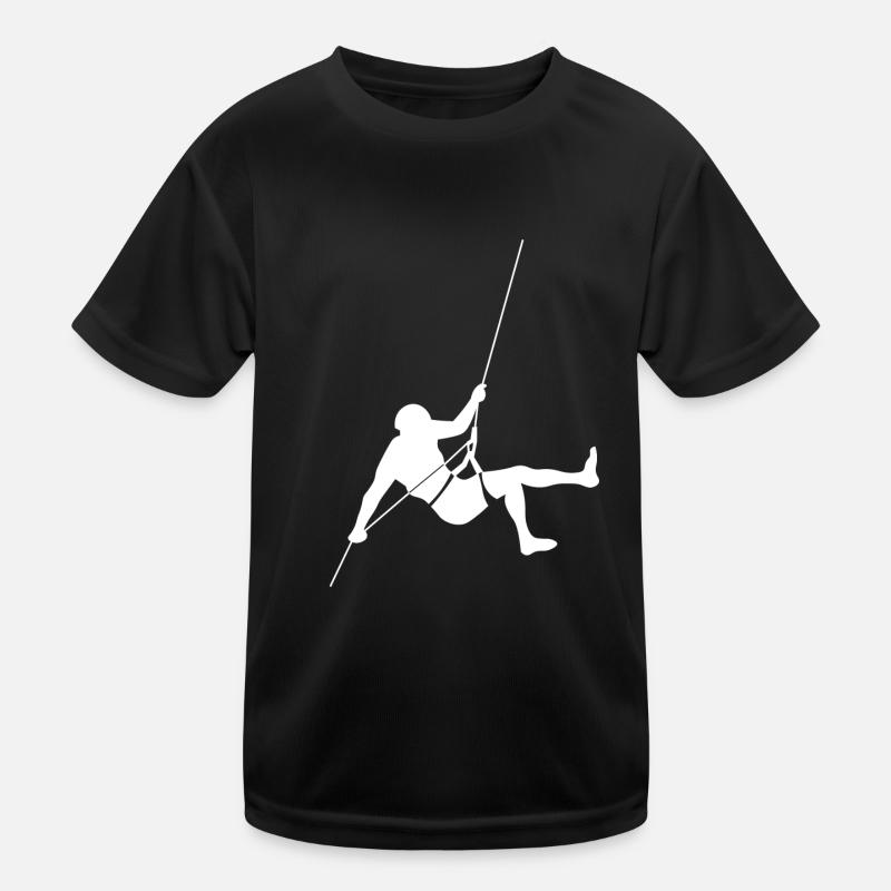 Rappelling 2 mountaineer is climbing off Kids Functional T-Shirt