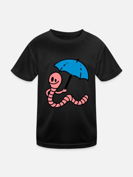 Earthworm - Kids Functional T-Shirt - black - Front