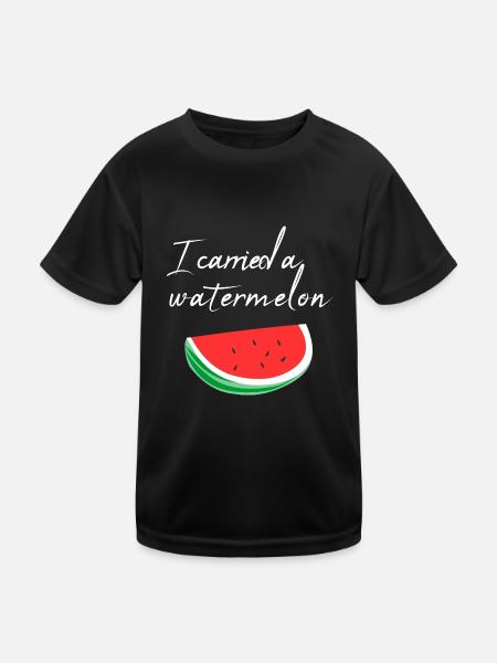 I carried a watermelon / gift - Kids Functional T-Shirt - black