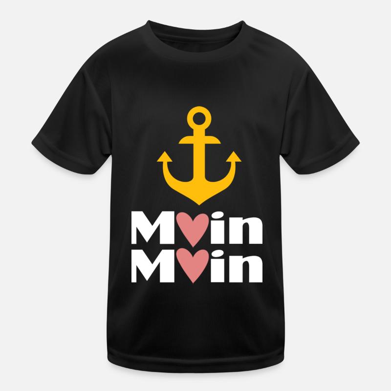 Moin Herz Anker Plattdeutsch Kinder Funktions-T-Shirt