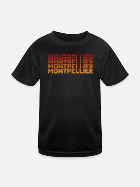 Montpellier Typography - Kids Functional T-Shirt - black - Front