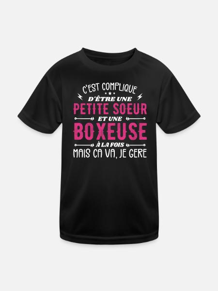 Little Sister and A Boxer - Kids Functional T-Shirt - black - Front