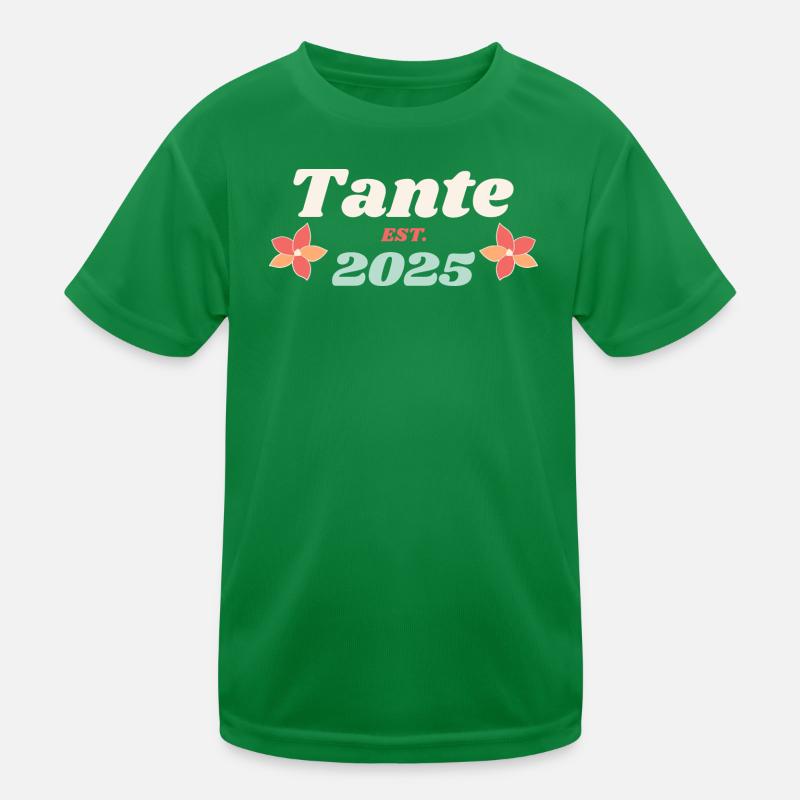 Tante Est 2025 Ich werde Tante Retro Style Kinder Funktions-T-Shirt