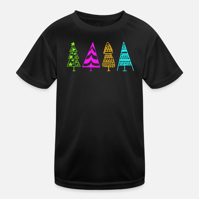 Illustration d’arbre de Noël coloré T-shirt sport Enfant