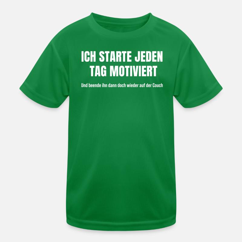 Motiviert starten, auf der Couch scheitern Kinder Funktions-T-Shirt