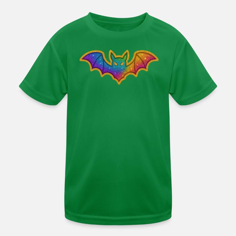 Galactic Bat Glitter Bat Kids Functional T-Shirt