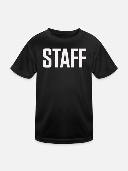 Staff - Kinder Funktions-T-Shirt - Schwarz - Vorne