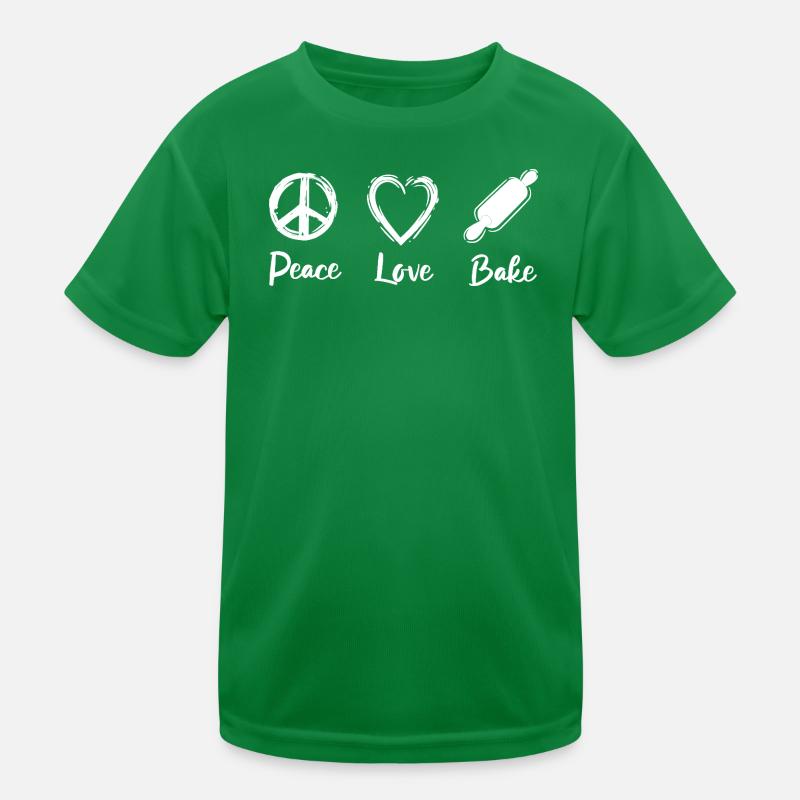 Peace Love Bake Kinder Funktions-T-Shirt