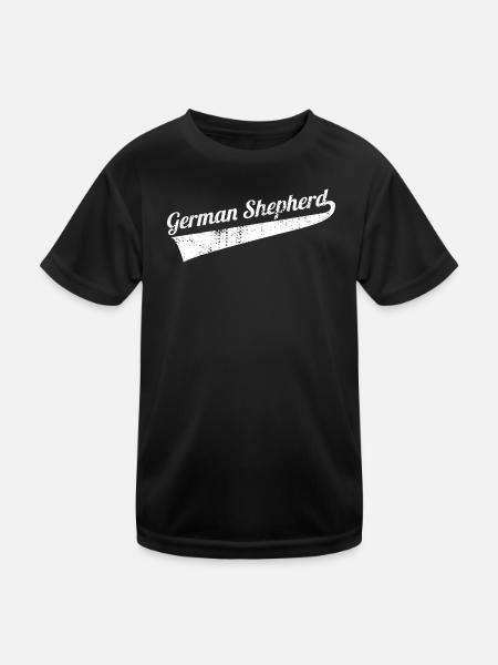 German Shepherd - Kinder Funktions-T-Shirt - Schwarz - Vorne