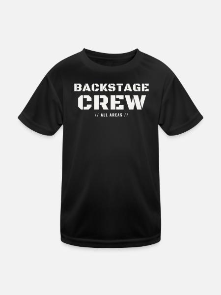 Backstage Crew All Areas Concert Team Staff Event - Kids Functional T-Shirt - black - Front