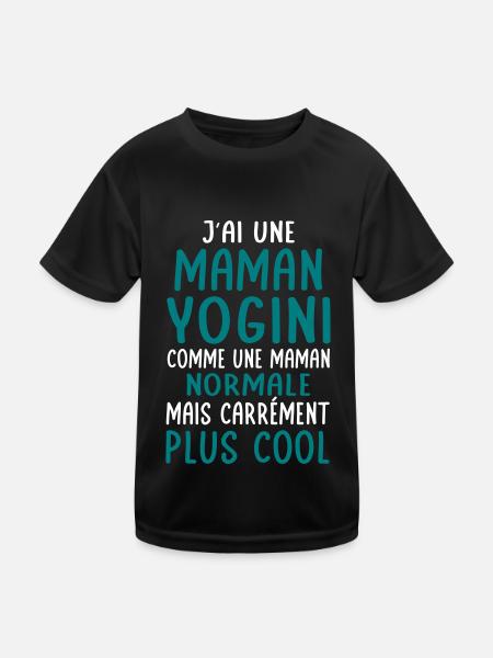 Yoga - J'ai une maman yogini plus cool - T-shirt sport Enfant - noir - Devant