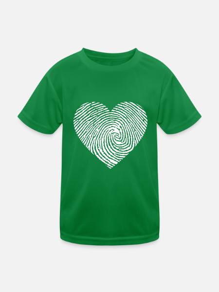 Fingerabdruck Herz - T-shirt sport Enfant - vert - Devant