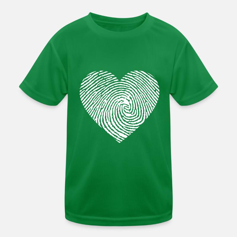 Fingerabdruck Herz Kinder Funktions-T-Shirt